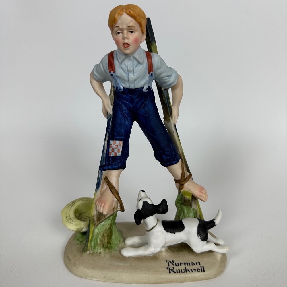 NORMAN ROCKWELL "Boy On Stilts" Fine Porcelain Figurine